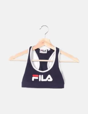 Fila Top azul marino logo