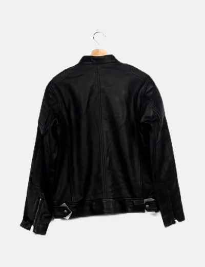 Jack & Jones Chaqueta negra biker