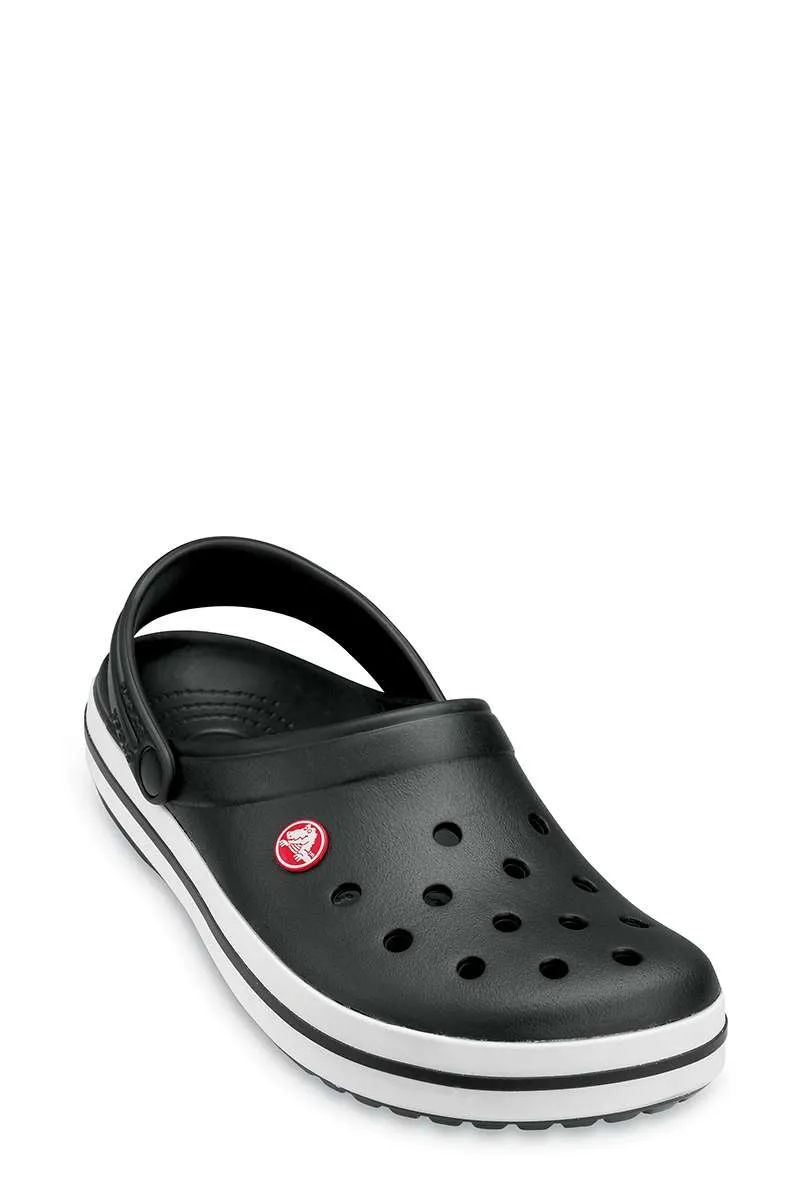 Zueco crocband de crocs en blanco y negro